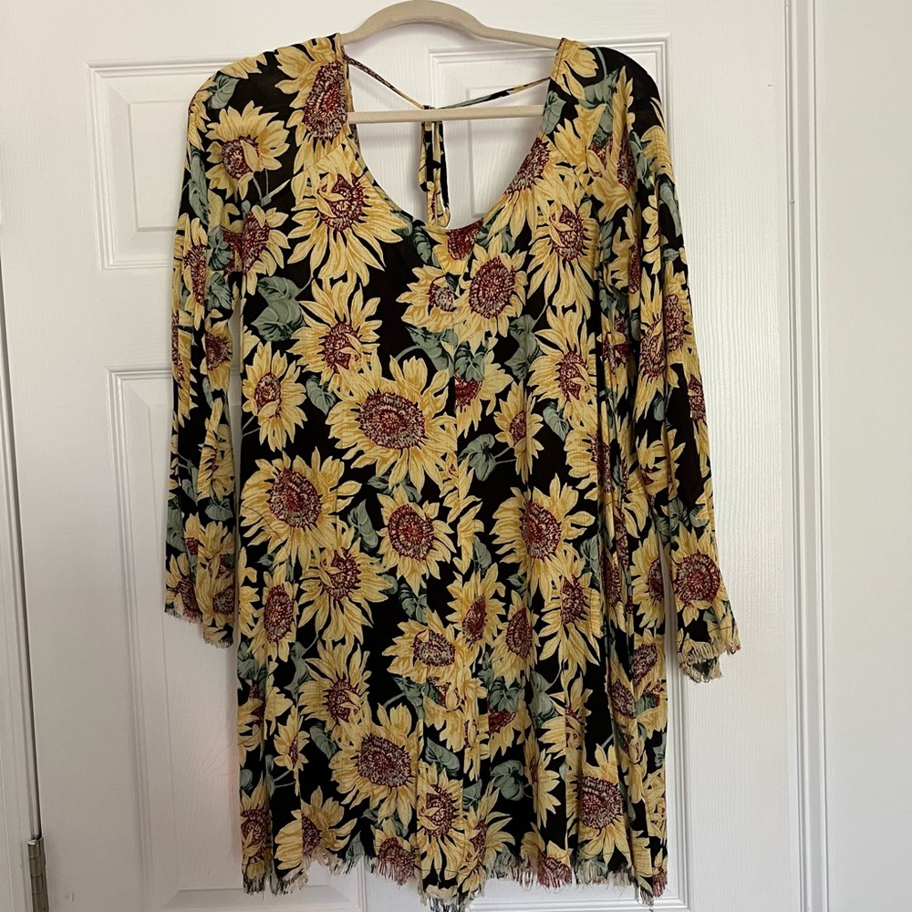 Urban Outfitters Sunflower Print Gauzy Dress